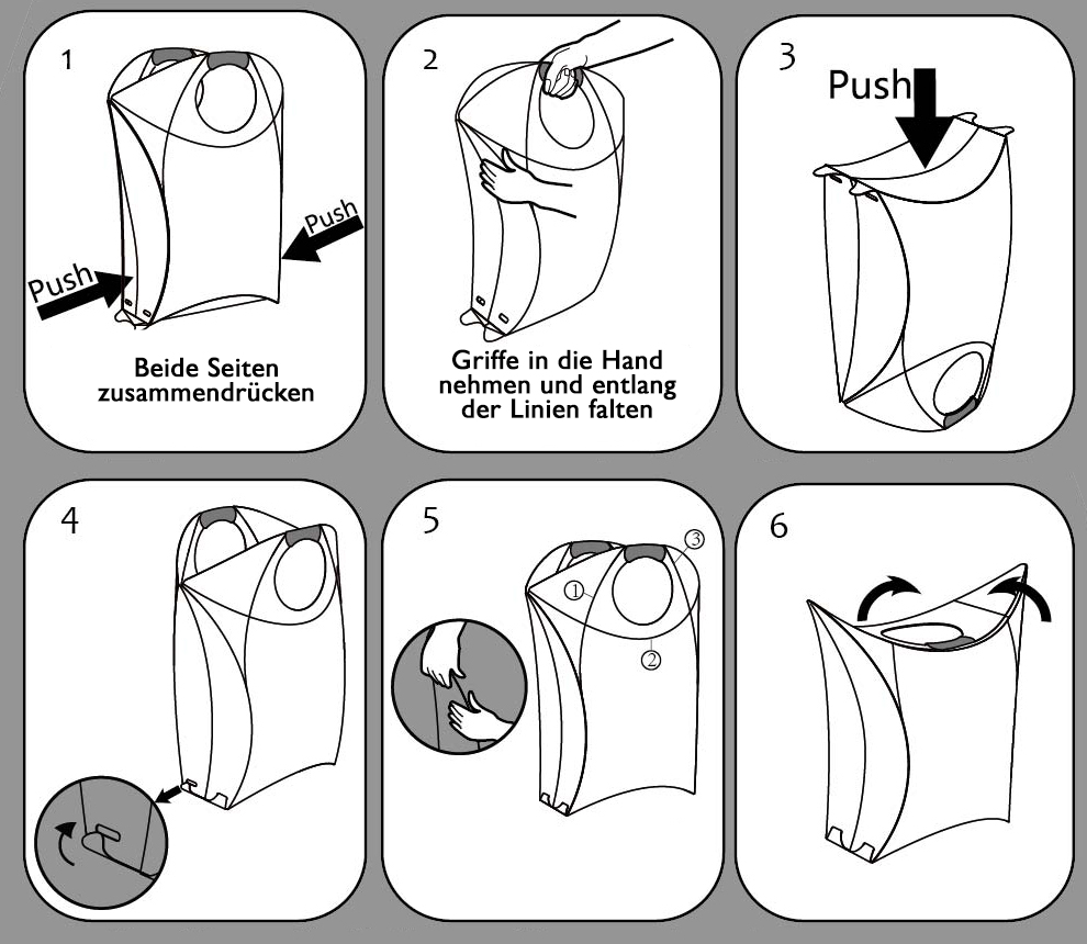 ProTecGermany - Wäschekorb Transparent "Origami"